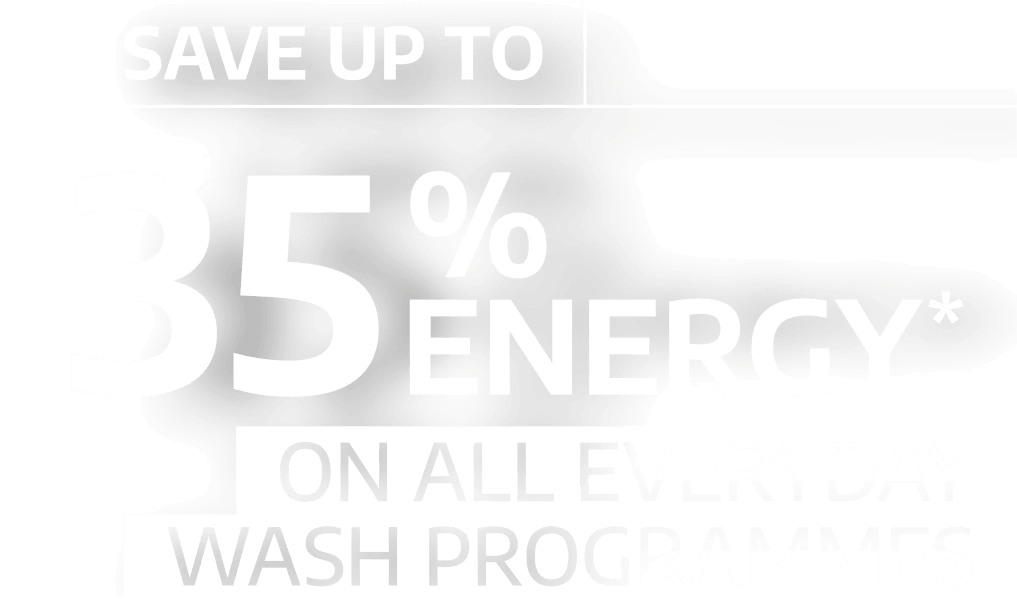 Save up to 35% energy* On all everyday wash programmes