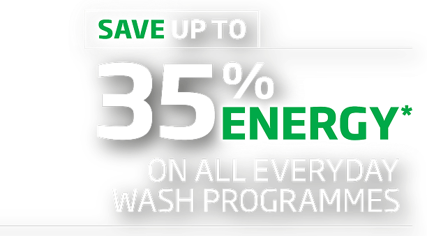 Save up to 35% energy* On all everyday wash programmes