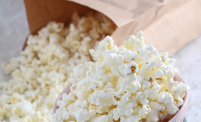 Popcorn in a brown bag