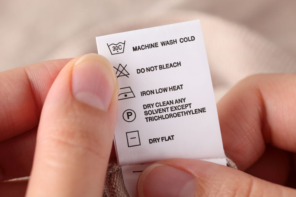 checking for washing machine label