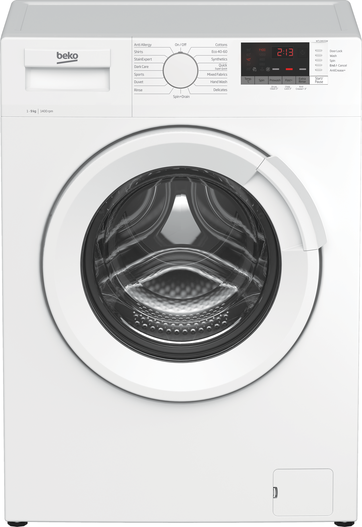 Freestanding 9kg 1400rpm Washing Machine with RecycledTub™ WTL94151 | Beko UK