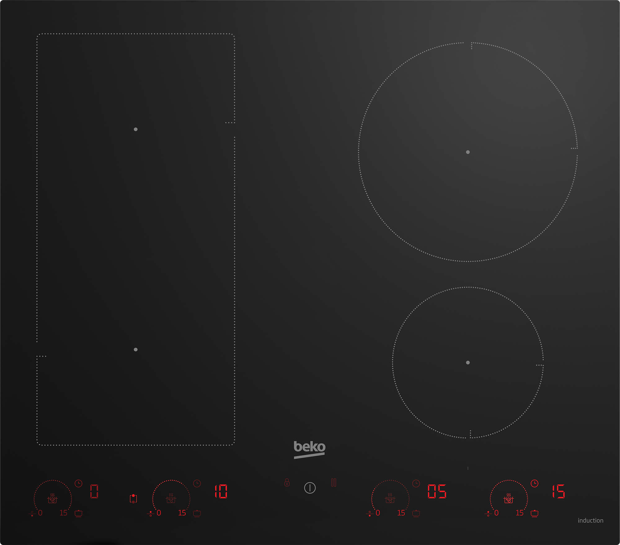 60cm Induction Hob with IndyFlex HII64820UFT Beko UK