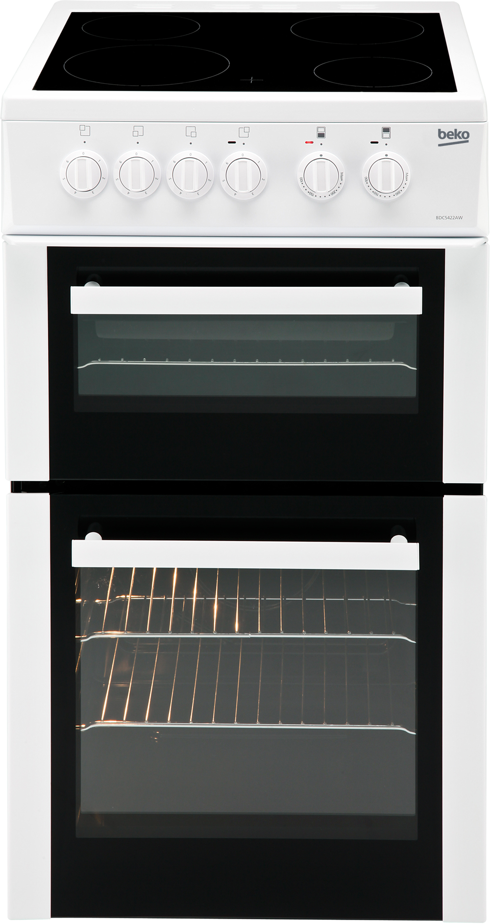 beko adc5422aw 50cm electric cooker with ceramic hob