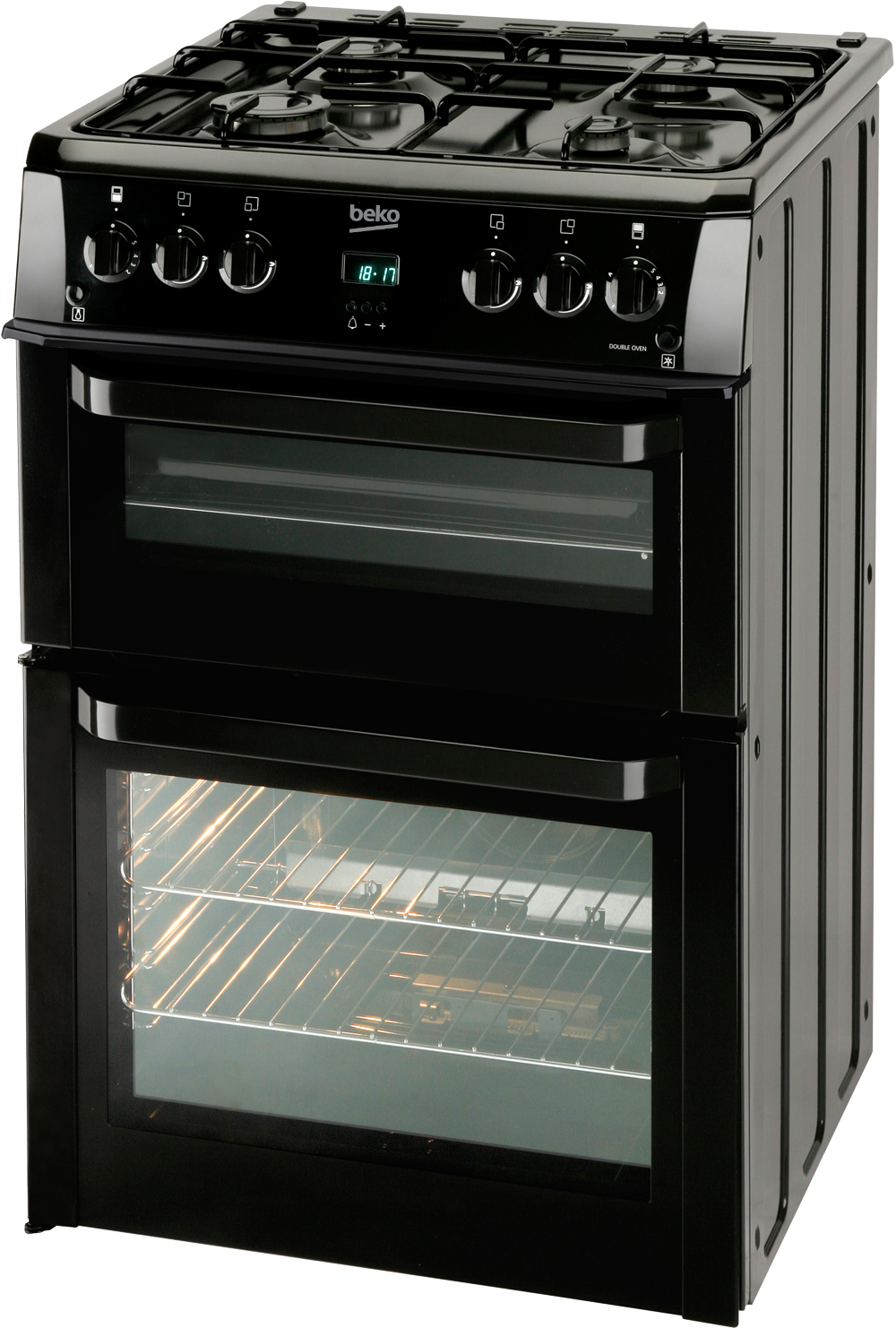 Freestanding 60cm Double Oven Gas Cooker BDVG694 Beko UK