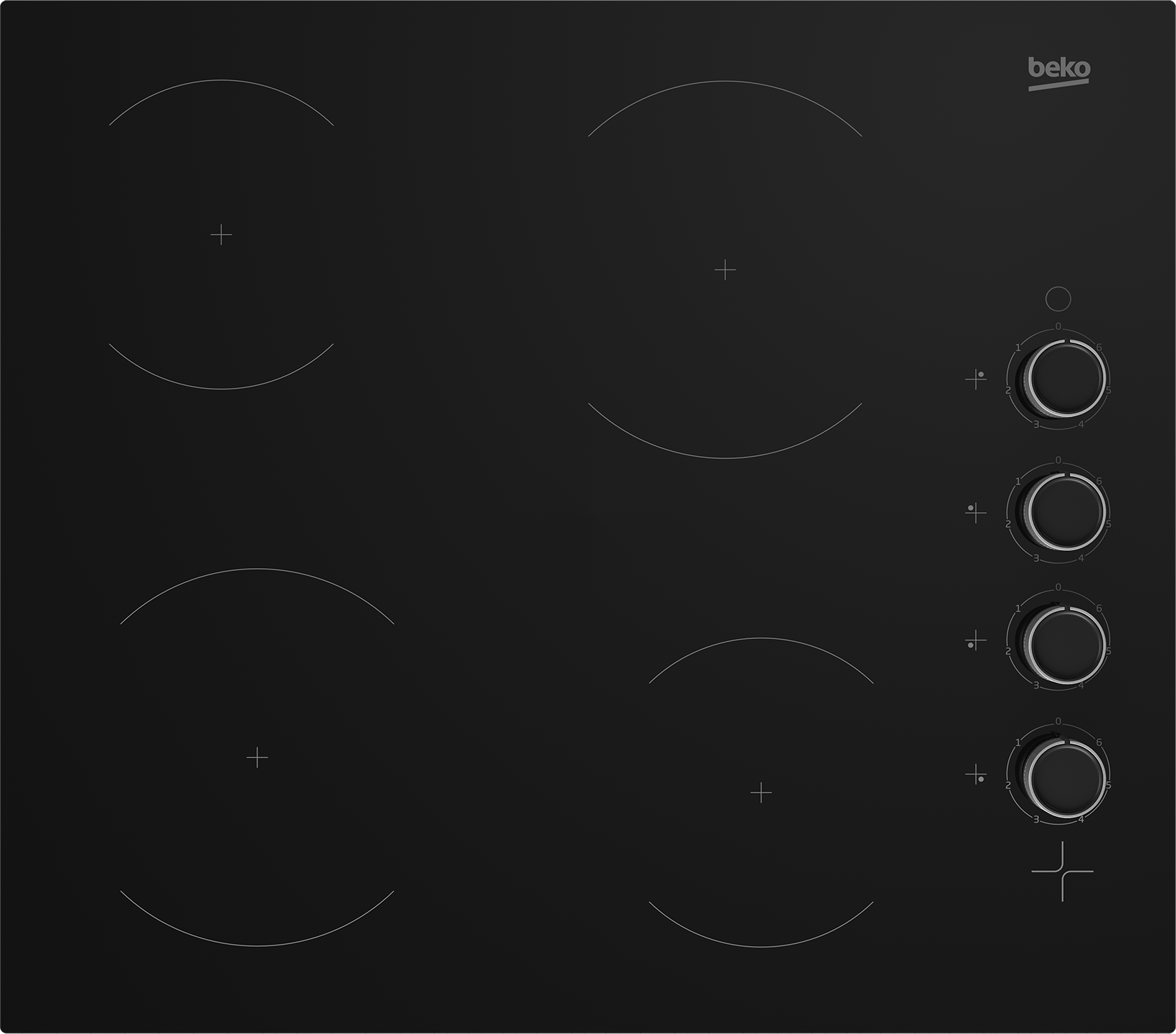 60cm Ceramic Hob with Side Knob Controls CIHYV21 Beko UK