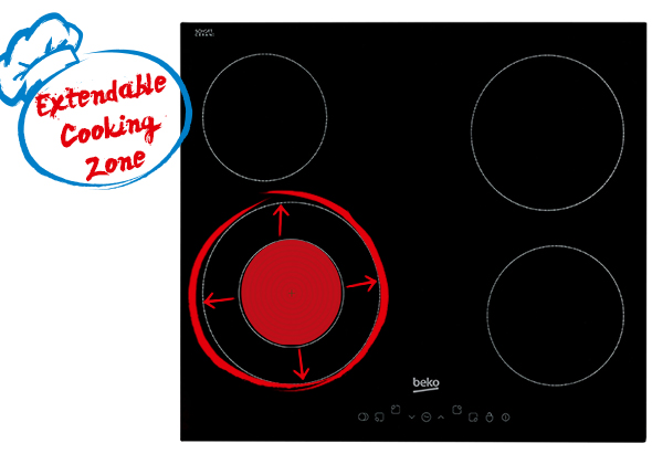 Zona de cocción extensible