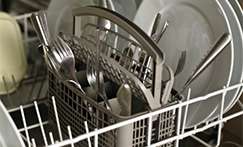 Cutlery in a dishwasher