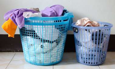 Try to wash your own clothing separately to the other people you live with