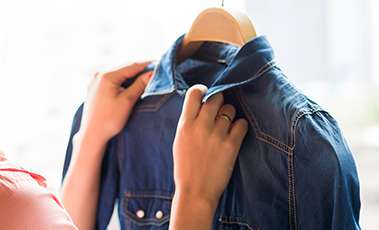 Blue shirt on a hanger