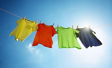 Colourful clothes on the line