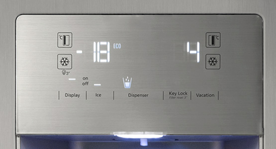 External LED Display helps easily adjust the temperature