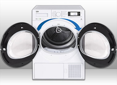 tumble dryer with reversible doors