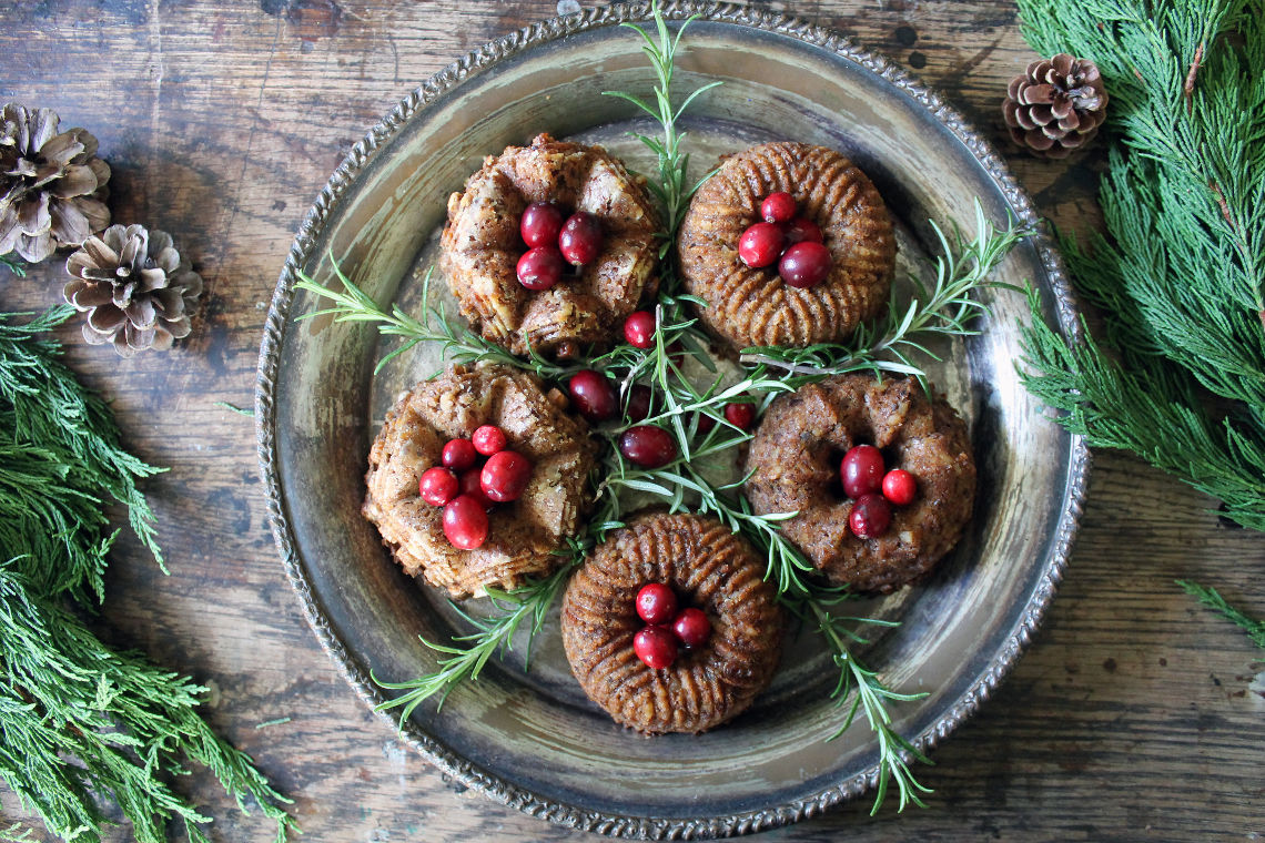 Mini Bundt Chestnut Roasts With Sage Gravy