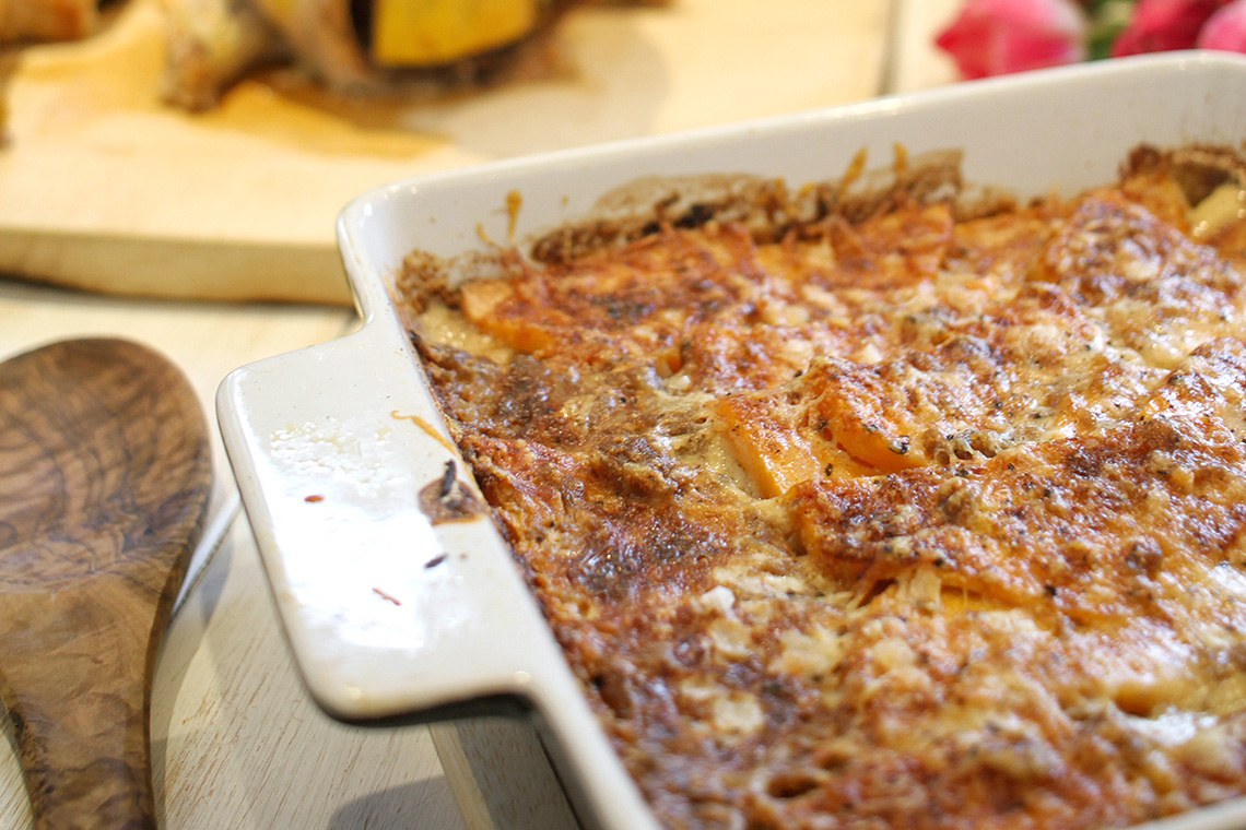 Sweet Potato, Artichoke And Chestnut Dauphinoise